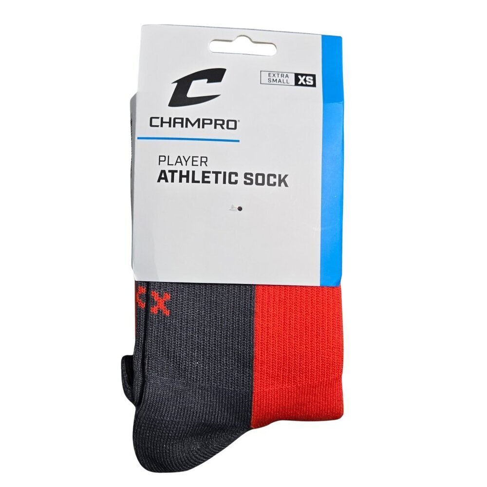 NWT | Champro "Player" Performance Over-the-Calf Athletic Socks | Red & Grey | X